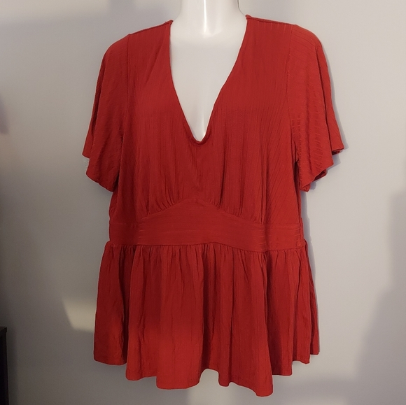 Torrid Pointelle Rib V-Neck Babydoll Top - Picture 5 of 11